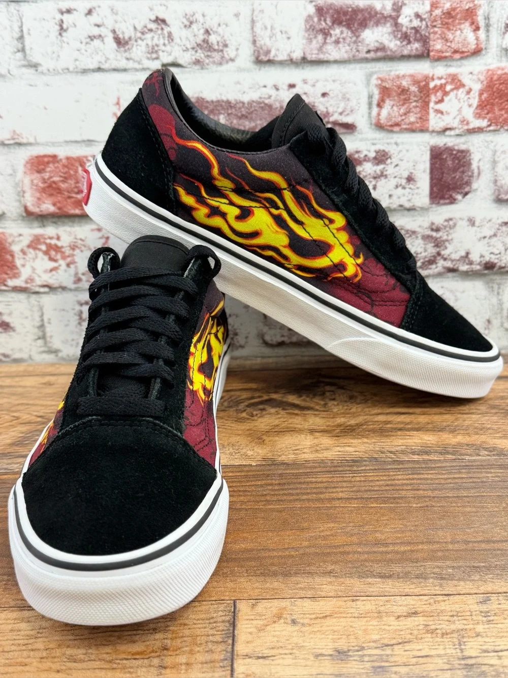 Vans Samurai Rising Old Skool Flame Skull Skate Sneakers Size Men 6, Women 7.5